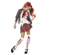 High School Horror Zombie Schoolgirl Fancy Dress Costume