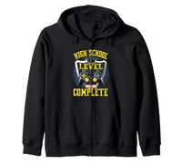High School Level Complete Graduation Gamer Class Gaming Zip Hoodie