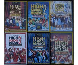 HIGH SCHOOL MUSICAL COLLECTION DVD'S x6: 1 ENCORE EDITION + 1 REMIX EDITION + 2 EXTENDED EDITION + 2 DANCE EDITION + 3 EXTENDED EDITION + THE CONCERT