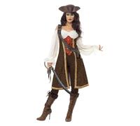 High Seas Pirate Wench Costume, Brown