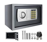 High Security 8.5L Safe Box Steel Lock Safe, Money Box, Safety Box Jewelry Cash Box for Home/Office/Hotel, Digital Electronic Safe Box, Fireproof, with 2 Emergency Keys (Grey)