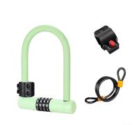 High Security Bicycle U Lock with 4-Digit Combination Alloy Steel and Zinc Alloy Core Silicone Coated Waterproof Anti-Theft Bike Lock for Road Mountain and Electric Bikes (green)