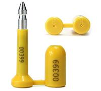 High Security Bolt Seal for Cargo Containers and Truck Trailers, ISO 17712 and C-TPAT Certified Shipping Seal with Print Progressive Numbering Container Bolt Seals, Pack of 100, Yellow