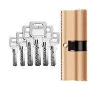 High-Security Brass Door Cylinder Lock - 65mm to 115mm Adjustable Length with Anti-Theft AB Key System for Patio Doors 1pc(95=32.5+62.5)