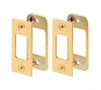 High Security Deadbolt Strike Plate with Spacer Shim, Stainless Steel Door Latch Repair Kit for Enhanced Lock Mechanism Strength and Precise Fit, Easy Install(Gold-2PCS)
