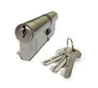 High Security Euro Door Lock Cylinder - Size : 30/30 - Nickel Finish - 3X Keys - Anti Pick, Anti Drill, Anti Bump, Anti Snap - for PVC/uPVC Doors, Patio Doors etc