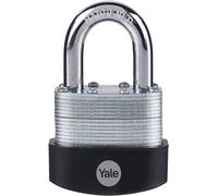 Yale Padlock Y125B/50/129/1 – High Security 50mm Laminated Steel, Open Hardened Shackle, 3 Keys