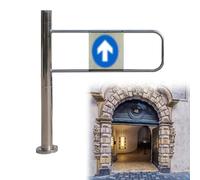 High-Security Stainless Steel Government Building Entrance Door, 90° Open Access Control Device, Left-Hand Design (100 x 100 cm)