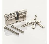 High Security TS007 1 Star Euro Cylinder Lock, British Standard, Insurance Approved Barrel Lock and Key Sets. Supplied with 3 Keys. UPVC Door Locks. (35mm x 45mm (80mm Total)), Chrome