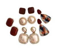 High Senses Pearls Earrings With Silver Needle In Wine Retro HongKong Styles Ear Pendant Accessory For Women