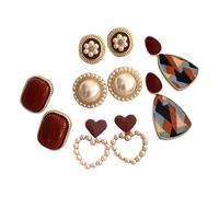 High Senses Pearls Earrings With Silver Needle In Wine Retro HongKong Styles Ear Pendant Accessory For Women