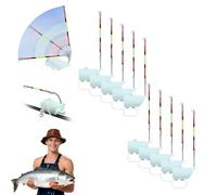 High Sensitivity Fishing Float Bite Alert for Rods, Smart Electronic LED Luminous Alarm with Sound & Light for Night Fishing, All Weather Sea Lake Gear (10 pcs)