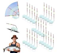 High Sensitivity Fishing Float Bite Alert for Rods, Smart Electronic LED Luminous Alarm with Sound & Light for Night Fishing, All Weather Sea Lake Gear (25 pcs)