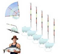 High Sensitivity Fishing Float Bite Alert for Rods, Smart Electronic LED Luminous Alarm with Sound & Light for Night Fishing, All Weather Sea Lake Gear (5 pcs)