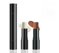 High-Shine Dual-Tone Cream Contour Stick - Illuminating Highlighter for Cheekbones, Nose Bridge, and Jawline with Warm Brown and Light Beige Shades, Buildable Blending Formula for Natural Sculpted