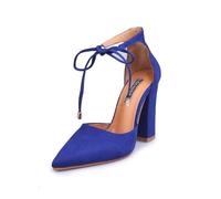 High Shoes Women's Elegant High Heels for Women, Stylish Lace Up Shoes with Pointed Toe and Chunky Heels Made of Suede for Versatile Comfort and Elegance, blue, 9 UK