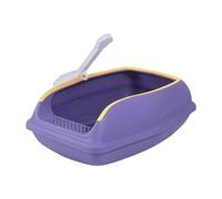 High Side Cat Litter Tray | 14.96 x 9.1 Inch Safe and Odour Proof Semi Closed Litter Tray with High Sides | Easy Clean Removable Travel Tray