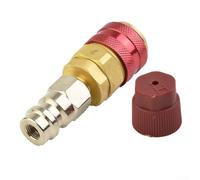 High Side Extension Brass Fitting for R134A Quick Coupler Adapters Car Air Conditioning 180 Degree Connector for Use with A/C Manifold Gauge Set