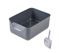 High Side Half Enclosed Cat Litter Box Removable Bread Cat Toilet Tray Large Cat Low Tracking Enclosed Trash Can for Small Media