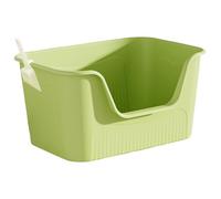 High Sided Litter Box, 17x14x9" Anti Splashing Open Top Litter Box with Scoop, Sleek and Simple Practical Plastic Cat Litter Box for Cat Home or Outdoor Use