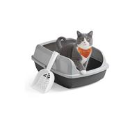 Feandrea High Sided Cat Litter Tray, XL Open Top Litter Box with Scoop, for Kittens, Large Cats, Slate Grey PPT009GN01