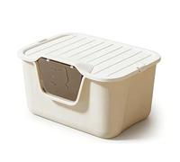 High Sides Cat Litter Box with Scoop, Space Saving & Anti Leakage Litter Pan for Large Cats, Enclosed Tray for Mess Free Cleaning