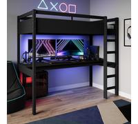 High Sleeper Loft Gaming Bed with Desk in Black - Wyatt WAT001