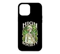 High Society Stoner Weed Woman Skeleton Marijuana Leaves 420 Case for iPhone 12 Pro Max