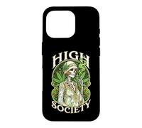 High Society Stoner Weed Woman Skeleton Marijuana Leaves 420 Case for iPhone 16 Pro