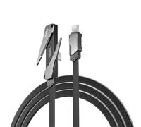 High Speed 240W Phone Stand Charging Cable - Foldable Adjustable Holder USB C to USB C Right Angle Wire 1.2m for Tablet for smartphone