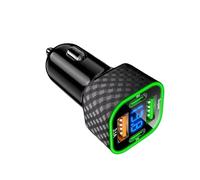 High Speed 4 Port Vehicle Chargers Double USB Fast Car 3.1A Input Electric Display Compact ABS Auto Accessory Easy Carry Car Cigarettes Lighters