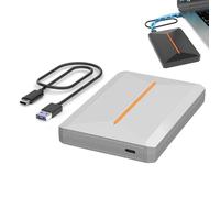 High-Speed Compact External Hard Drive Enclosure, Slim Portable Drive 2TB External Solid State Drive Enclosure, Up to 5GBPS, Compatible with 2.5inch SATA HDD/SSD for Storage, Gaming (White, USB3.1)