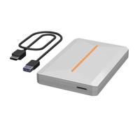 High-Speed Compact External Hard Drive, USB 3.0/USB 3.1 SATA SSD Enclosure Adapter Tool-Free, Speeds Up to 5GBPS, Portable External Hard Drive, Compatible with 2.5-inch SATA HDDs/SSDs (White, USB3.1)