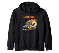 High Speed Drag Racing Machine Artwork Zip Hoodie