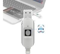 High Speed Flash Drive Photo Stick，Fingerprint Encryption, 5Mb/S, Suitable For Mobile Phones, Tablets, Laptops, Backup Photos And Videos(128G)