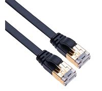 High Speed Flat Cat7 Ethernet Cable Network Patch for TV Samsung LG Sony/Router TP-Link/PlayStation PS3 PS4 Xbox/Switch Sky Box Hub/WD Seagate QNAP/Zmodo Annke | Internet Cat 7 | 1m Black