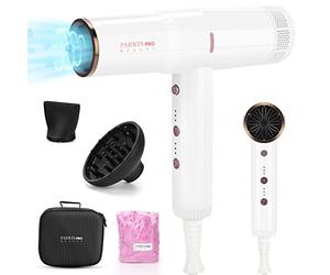 High-Speed Hair Dryer, Professional Salon Fast Drying Ionic Diffuser Hairdryer for Women and Men, PARWIN PRO BEAUTY Blow Dryer with Low Noise Brushless Motor for Home, Travel and Gift(White)