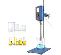 High Speed Homogenizer Electric Overhead Stirrer Mixer 500W, LCD Display, Adjustable Speed 2000-28000rpm for Powder Mixing and Homogenization