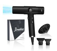 High Speed Ionic Hairdryer,Lightweight Blow Dryer with Diffuser for Curly Hair & Constant Temperature Care,Brushless Motor for Quiet,Fast Drying for Professional Styling (Black)