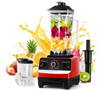 High Speed Kitchen Blender 32000 RPM, 2L Jug 600ml Portable Cup | 15 Speed Control, 6 Stainless Steel Blades, Auto Clean, Crush Ice Smoothies, for Family Shakes & On-The-Go Drinks