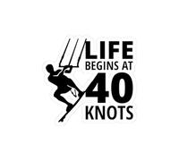 High-Speed Kitesurfing Sticker - 40 Knots Vinyl Decal for Wind Sports Enthusiasts & Speed Lovers (3" × 3")