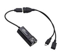 High-Speed LAN Ethernet Adapter for Fire TV Stick Lite/4K/4K Max with USB OTG Cable Adapter for Stable Wired Internet Connection, Up to 100 Mbps USB Ethernet Network Adapter (Black)