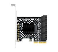 High-Speed PCIe3.0 to SATA3 Expansion Card 8-Port SATA3.0 Design, 240TB Total Capacity, Efficient Cooling Ideal for SSDs & HDDs, LED Indicators