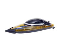 High Speed RC Boat 30KMH Colorful LED Lights Double Motor Propeller Waterproof Flip Reset Anti Collision Ideal Pool Lake Toy (yellow)