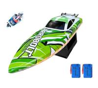 High Speed Remote Control Speedboat 45km/h Proportional Throttle 2.4G Remote Control brushless Motor Remote Control Yacht 45CM Hull Suitable for Adult Enthusiasts (Green or red) Dual Battery Version