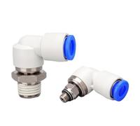 High Speed Rotary Pneumatic Quick Coupling Air Pipe 4 6 8 10 12mm Quick Coupling External Thread L Elbow 1/8 1/4 3/8 1/2(KSL10-04)