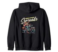 High-Speed Serenade - Guitar Cowboy Motorcycle Music Zip Hoodie