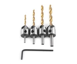 High Speed Steel Countersink Drill Bit Set Woodworking Chamfer Boring Tool Kit for Carpentry DIY Joinery Metalwork Projects
