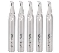 High Speed Steel Spiral End Mill CNC Router Bits Set Wood Carving 5pcs 8mm Shank High Wear High-precision Woodworking Advertising