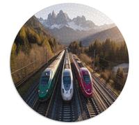 High-speed Train Jigsaw Puzzles Italian Alpine Valley Challenge Toy Educational Games Home Decoration for Adults& Teenager Age 14 Years Up 1000pcs (67.5x67.5cm)
